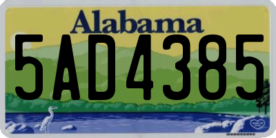 AL license plate 5AD4385