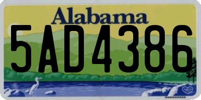 AL license plate 5AD4386