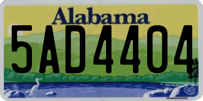AL license plate 5AD4404