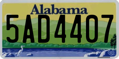 AL license plate 5AD4407