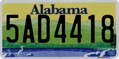 AL license plate 5AD4418