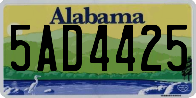 AL license plate 5AD4425