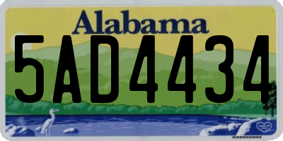 AL license plate 5AD4434