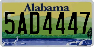 AL license plate 5AD4447