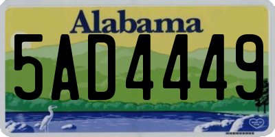 AL license plate 5AD4449