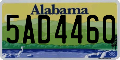 AL license plate 5AD4460
