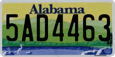AL license plate 5AD4463