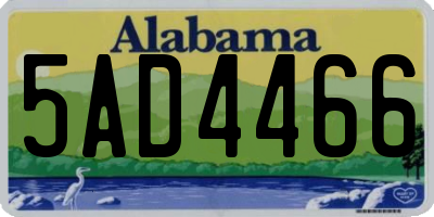 AL license plate 5AD4466
