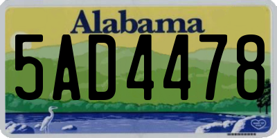 AL license plate 5AD4478