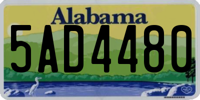 AL license plate 5AD4480