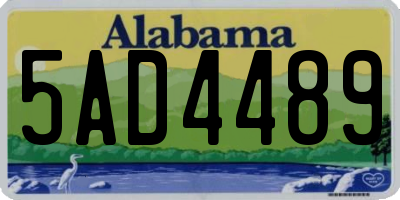 AL license plate 5AD4489