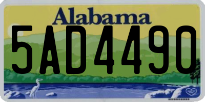 AL license plate 5AD4490