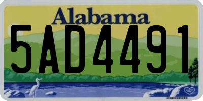 AL license plate 5AD4491