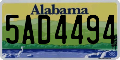 AL license plate 5AD4494