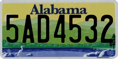 AL license plate 5AD4532