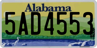 AL license plate 5AD4553