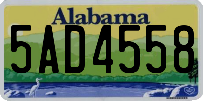 AL license plate 5AD4558