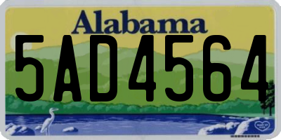AL license plate 5AD4564