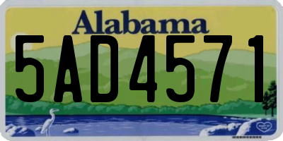 AL license plate 5AD4571