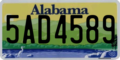 AL license plate 5AD4589