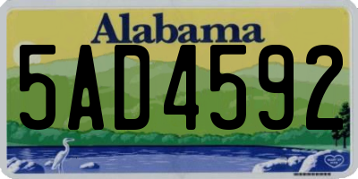 AL license plate 5AD4592