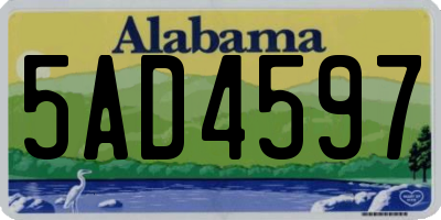 AL license plate 5AD4597