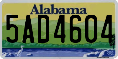 AL license plate 5AD4604