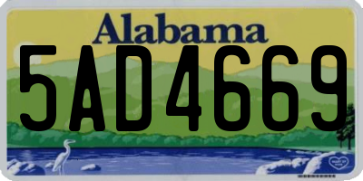 AL license plate 5AD4669