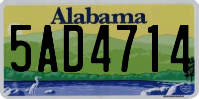 AL license plate 5AD4714