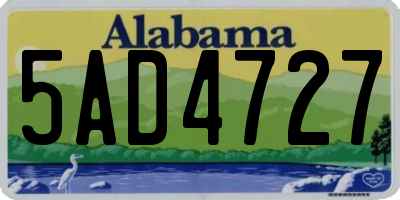 AL license plate 5AD4727