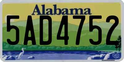 AL license plate 5AD4752