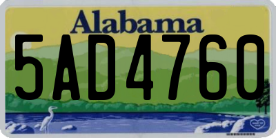 AL license plate 5AD4760