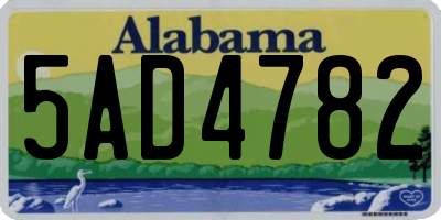 AL license plate 5AD4782