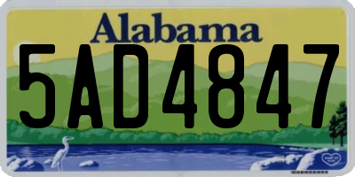 AL license plate 5AD4847