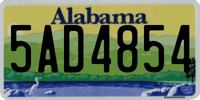 AL license plate 5AD4854