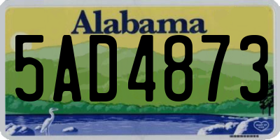 AL license plate 5AD4873