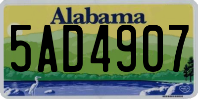 AL license plate 5AD4907
