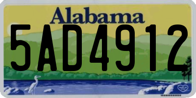 AL license plate 5AD4912