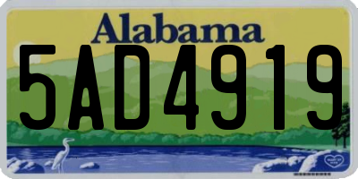 AL license plate 5AD4919