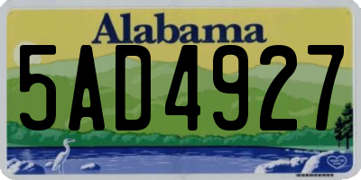 AL license plate 5AD4927