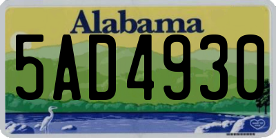AL license plate 5AD4930