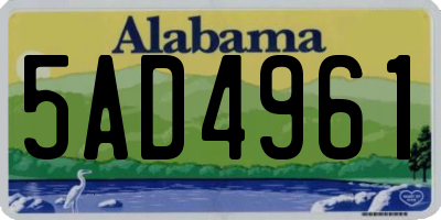 AL license plate 5AD4961