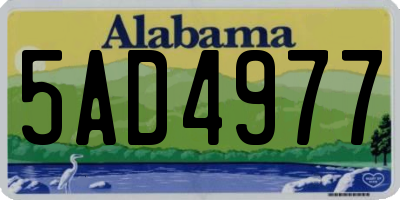 AL license plate 5AD4977