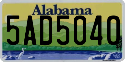 AL license plate 5AD5040