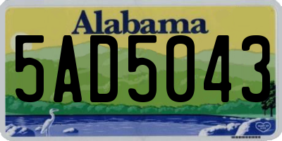 AL license plate 5AD5043