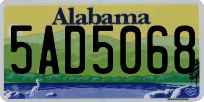 AL license plate 5AD5068