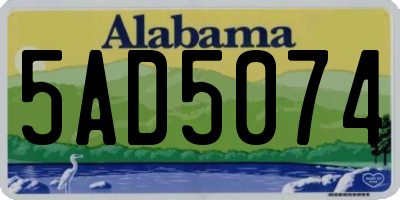 AL license plate 5AD5074