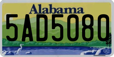 AL license plate 5AD5080
