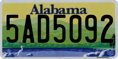 AL license plate 5AD5092