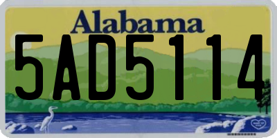 AL license plate 5AD5114